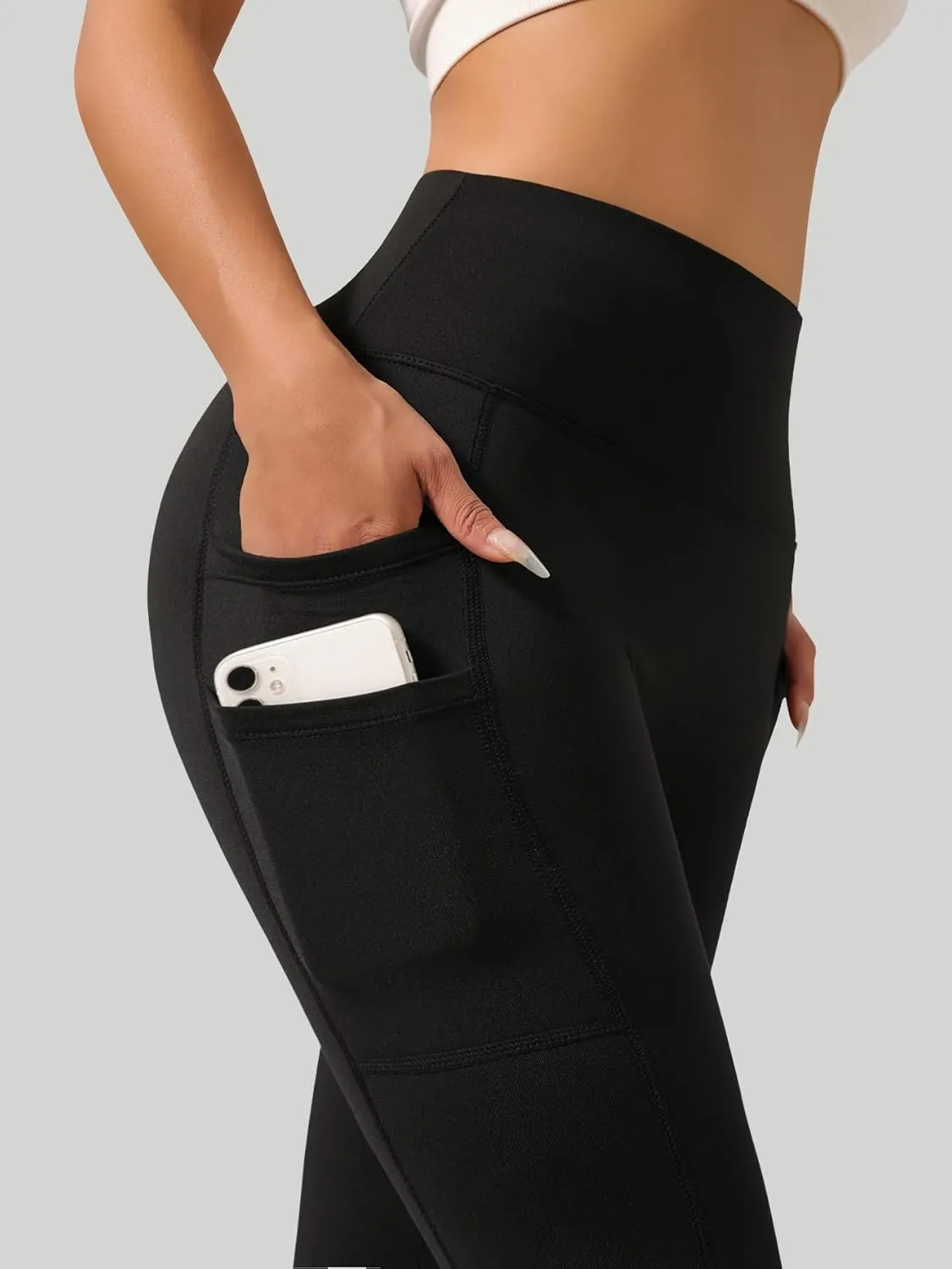 High-Waist Yoga Pants for Women, 4-Pocket Tummy Control Butt-Lifting Workout Leggings