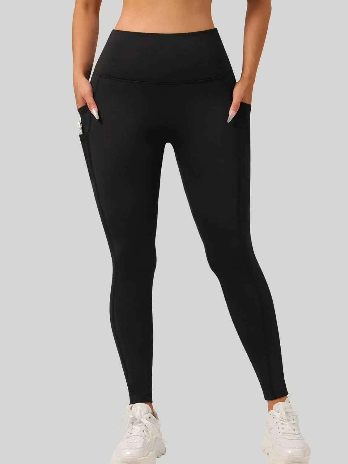 High-Waist Yoga Pants for Women, 4-Pocket Tummy Control Butt-Lifting Workout Leggings