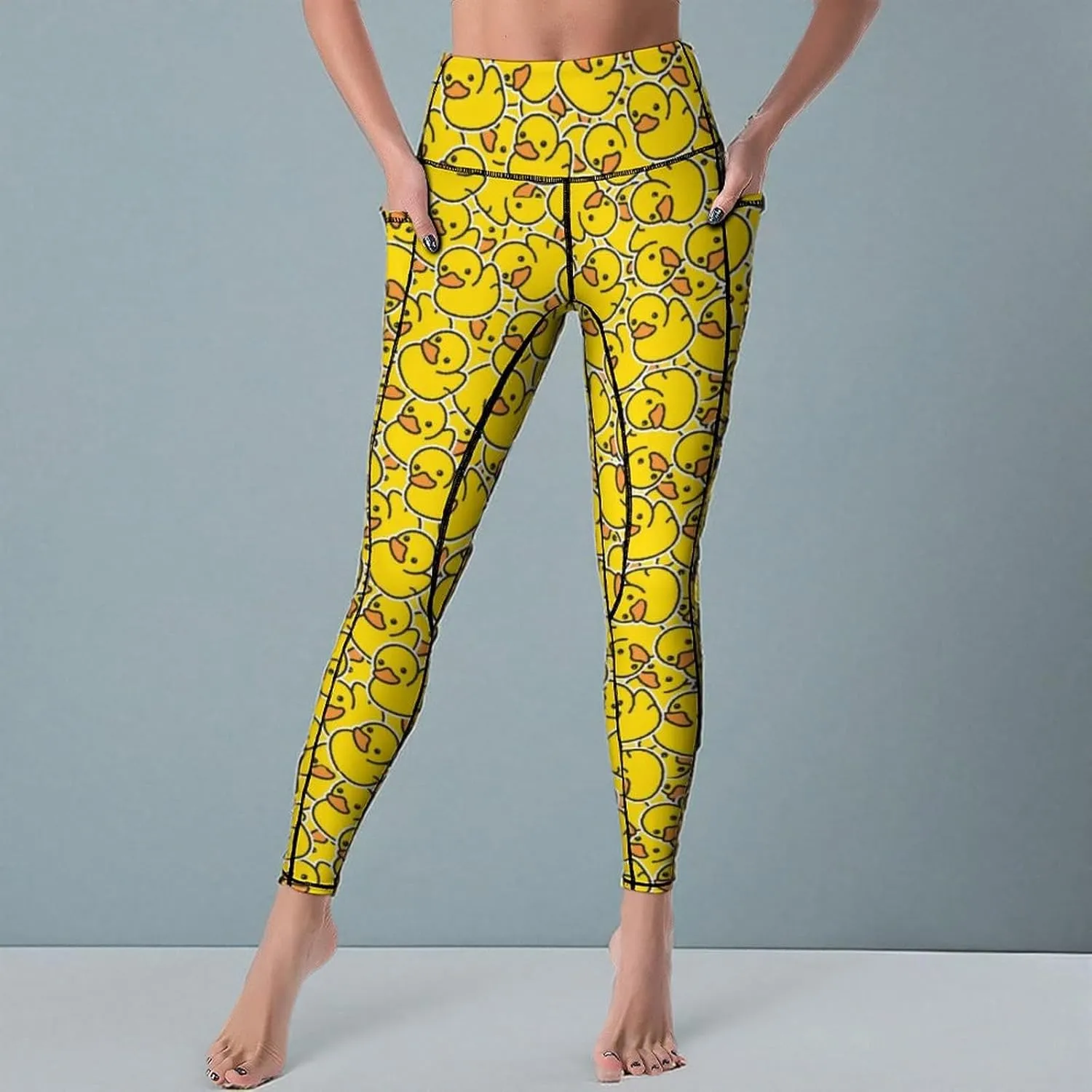 High Waist Yoga Pants for Women with Pockets, Tummy Control Running Sports Workout Yoga Leggings