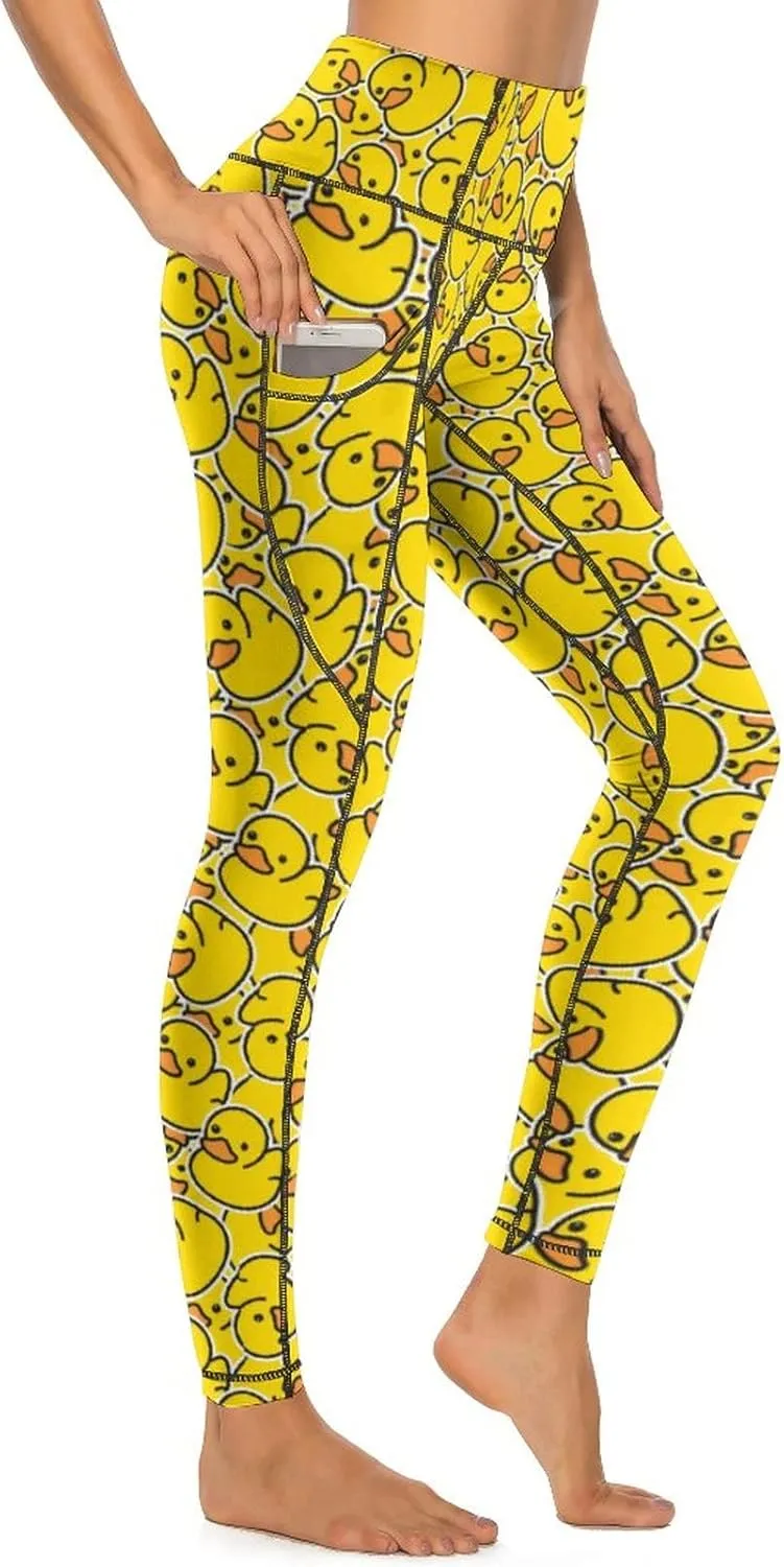 High Waist Yoga Pants for Women with Pockets, Tummy Control Running Sports Workout Yoga Leggings
