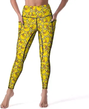 High Waist Yoga Pants for Women with Pockets, Tummy Control Running Sports Workout Yoga Leggings