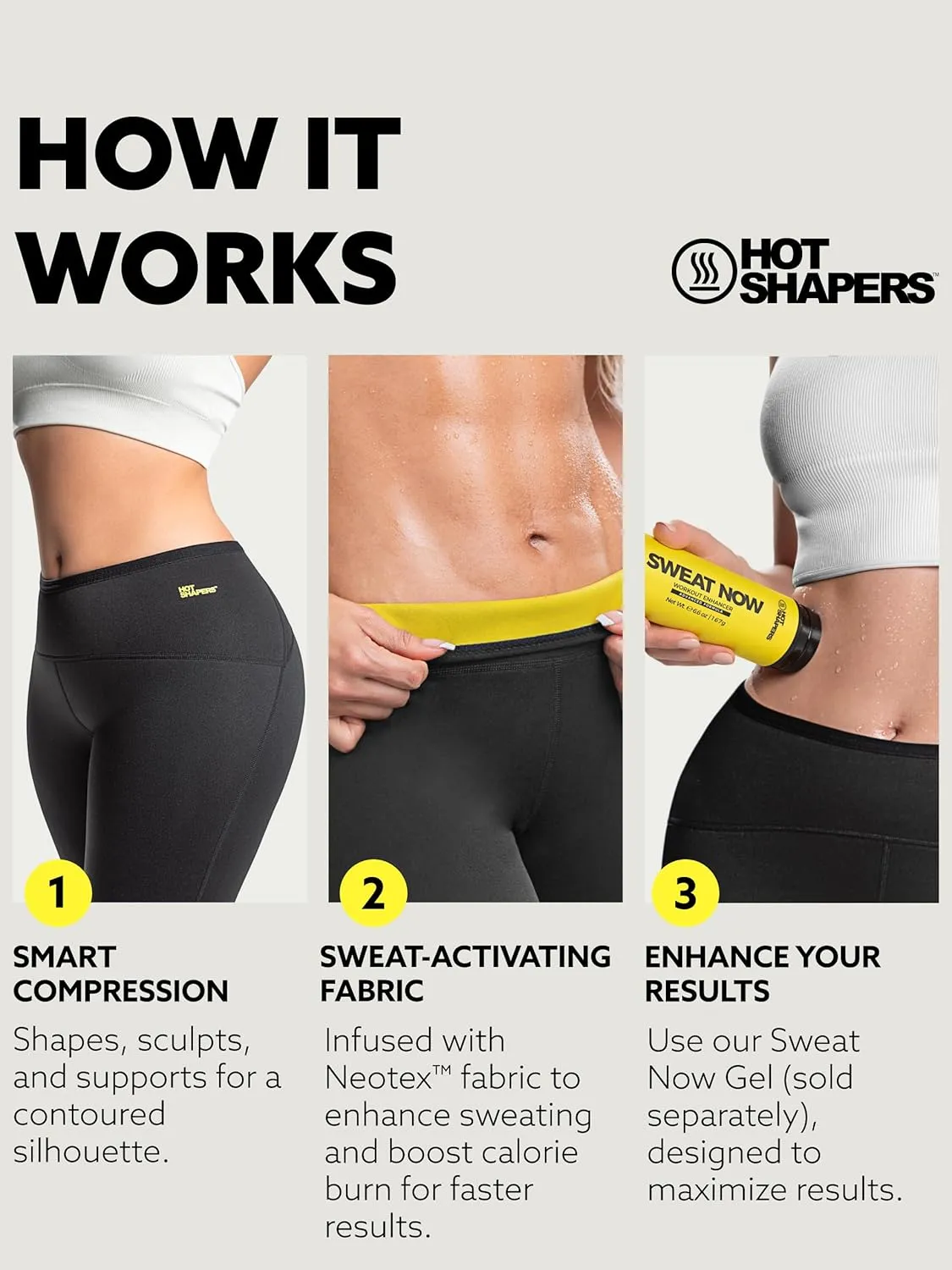 HOT SHAPERS Womens Booty-Lifting Pants  High-Rise Tummy Control & Leg-Defining Pants for Lower Body Contouring