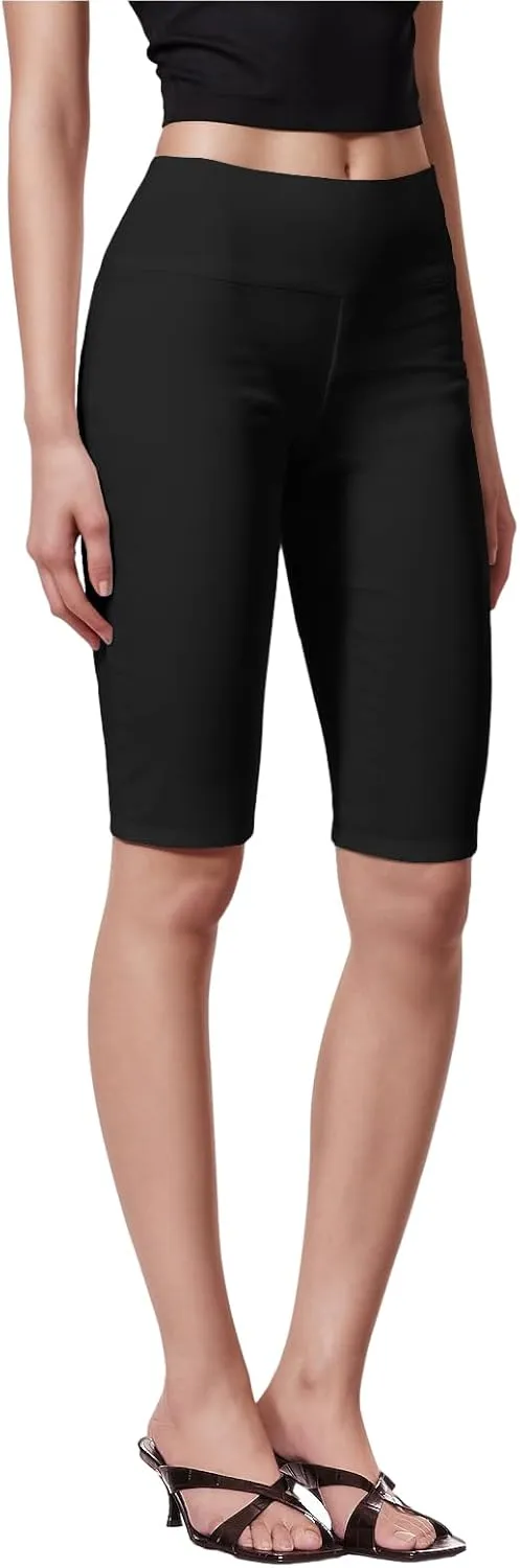 Hybrid & Company Womens Super Stretch Causal Pull On Millennium Twill Bermuda Shorts