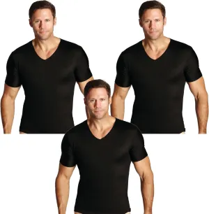 Insta Slim 3 Pack V-Neck, Look Up to 5 Inches Slimmer Instantly, Black