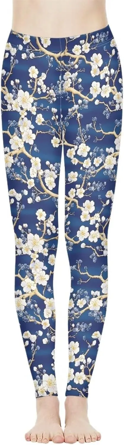 Irisjudy Christmas Elk Leggings for Women Thanksgiving Pumpkin High Waist Tummy Control Legging Purple Bat Running Yoga Pants