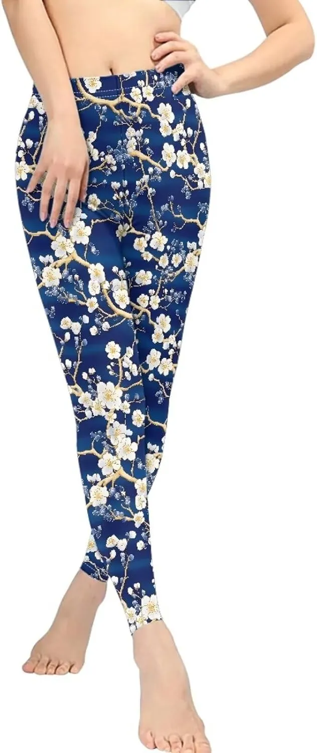 Irisjudy Christmas Elk Leggings for Women Thanksgiving Pumpkin High Waist Tummy Control Legging Purple Bat Running Yoga Pants