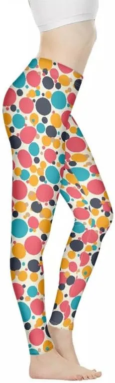 Irisjudy Women Full Length Leggings, Ethnic Geometric High Waist Stretchy Workout Tights, Ladybug Comfy Yoga Pants Plus Size