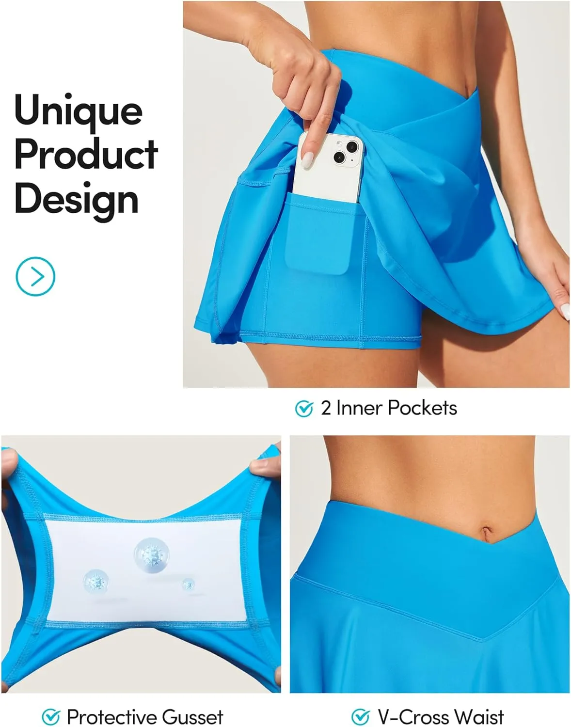 IUGA V Cross Swim Skirt High Waist Tummy Control Beach Vacation Essentials Bathing Suit Swimsuit Tankini Bikini Bottoms
