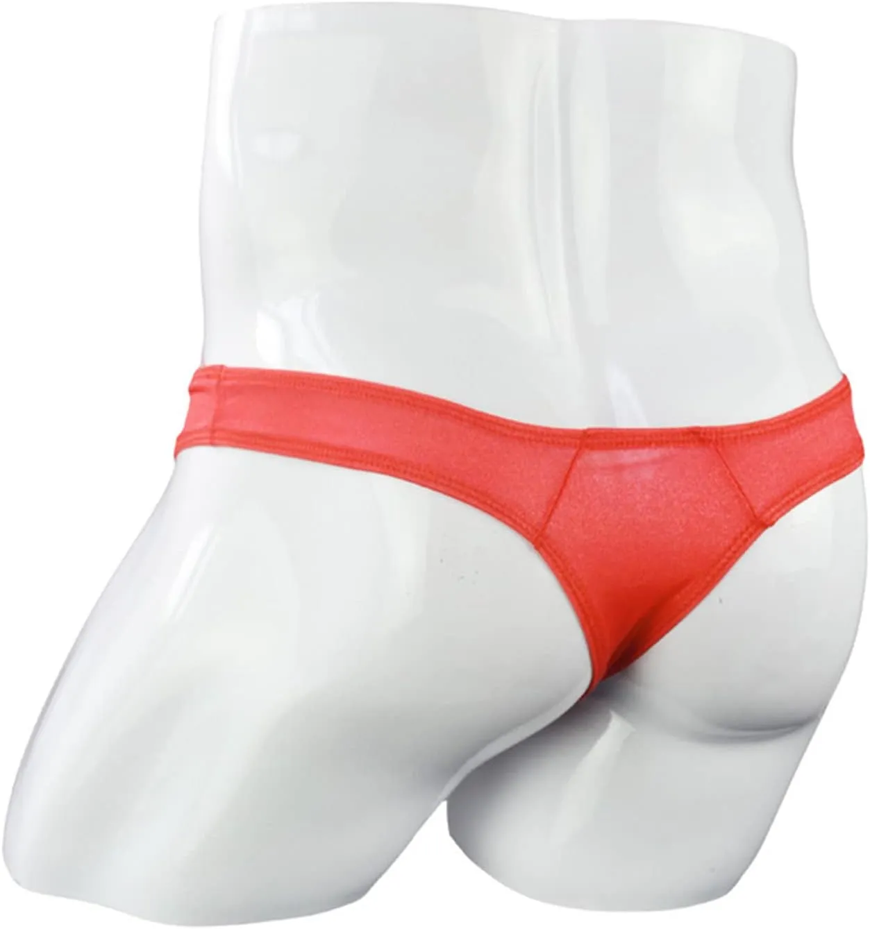 JEsilunmaMY Men's Long Pouch Bikini Briefs Sexy Mesh Sheer G-String Underwear Lingerie See Through Transparent T-Back Panties