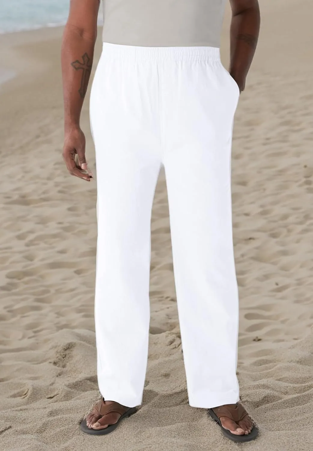 KingSize Men's Big & Tall Elastic Waist Gauze Cotton Pants