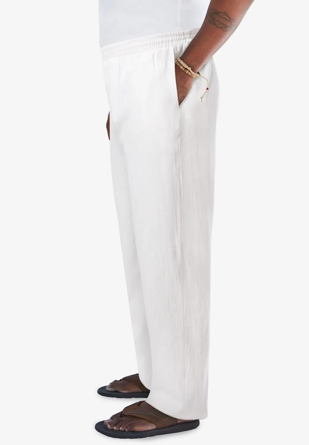 KingSize Men's Big & Tall Elastic Waist Gauze Cotton Pants