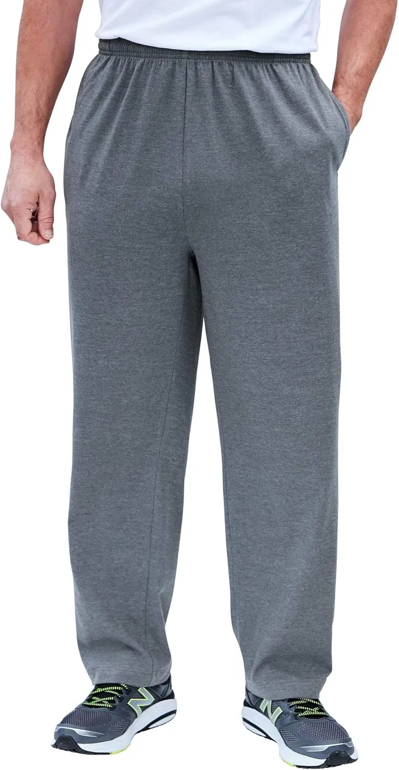 KingSize Men's Big & Tall Lightweight Jersey Open Bottom Sweatpants