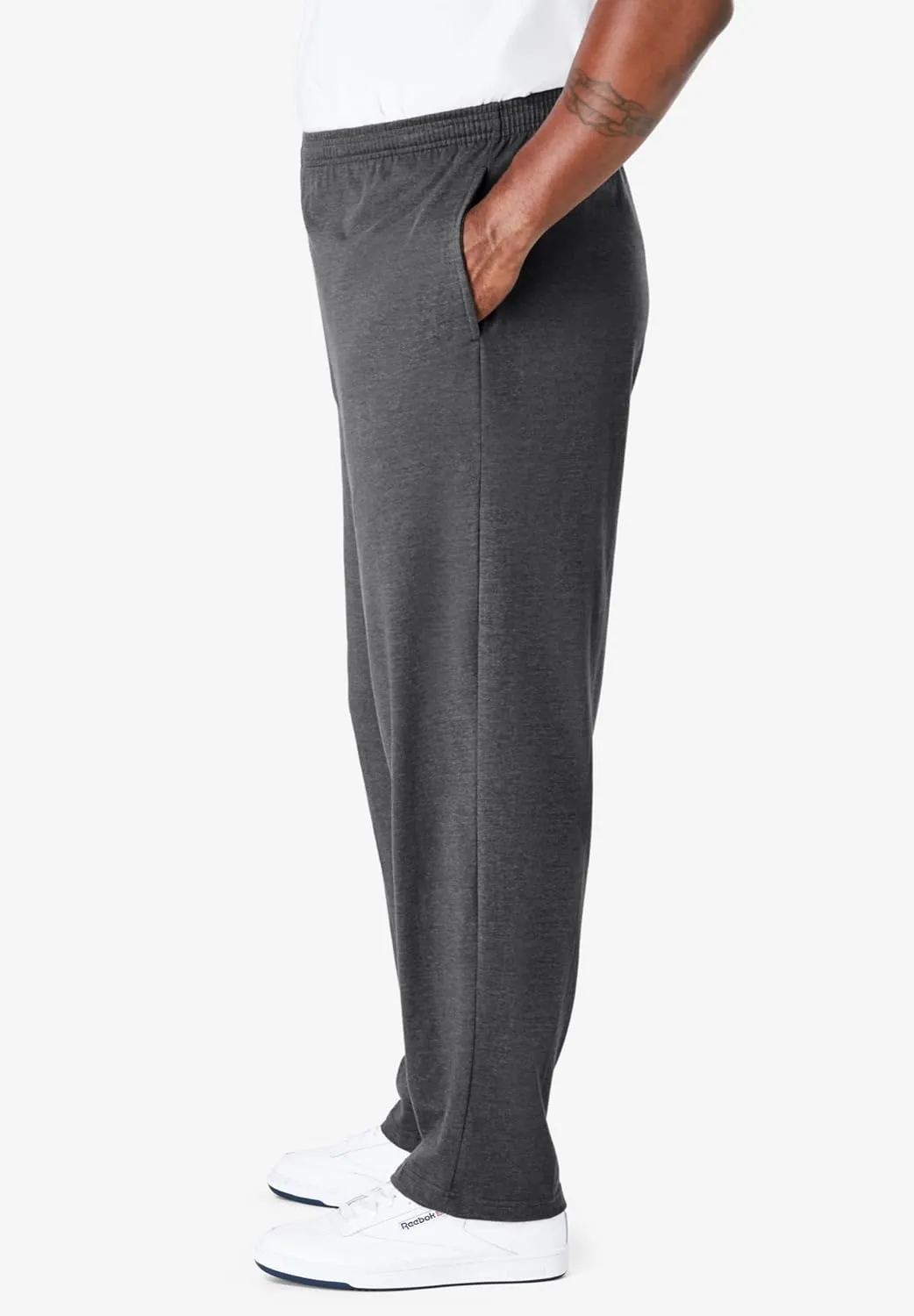 KingSize Men's Big & Tall Lightweight Jersey Open Bottom Sweatpants