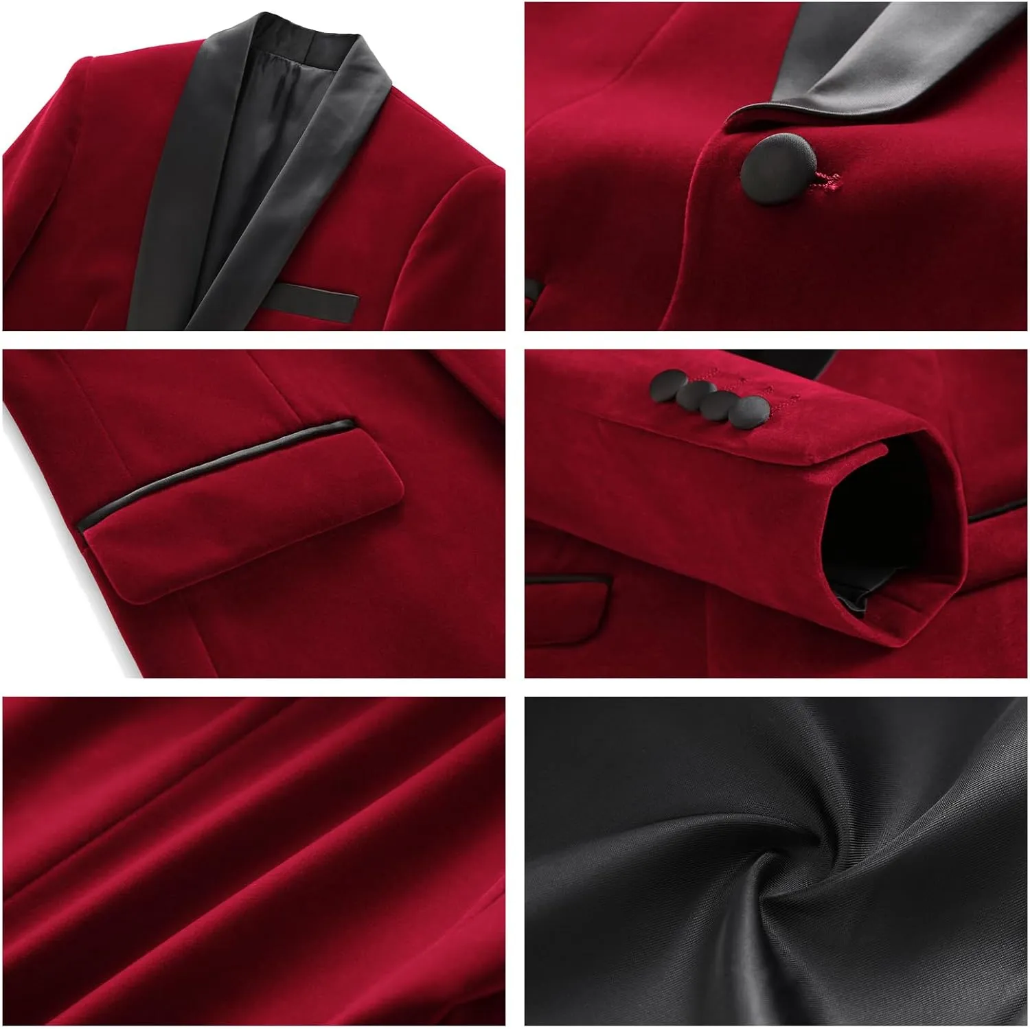 Lamgool Boys Velvet Tuxedo Suit 4 Piece Slim Fit Kids Formal Outfit Set with Blazer Dress Shirt Pant Bow Tie for Wedding