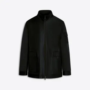 Leather Jacket with Removable Bib
