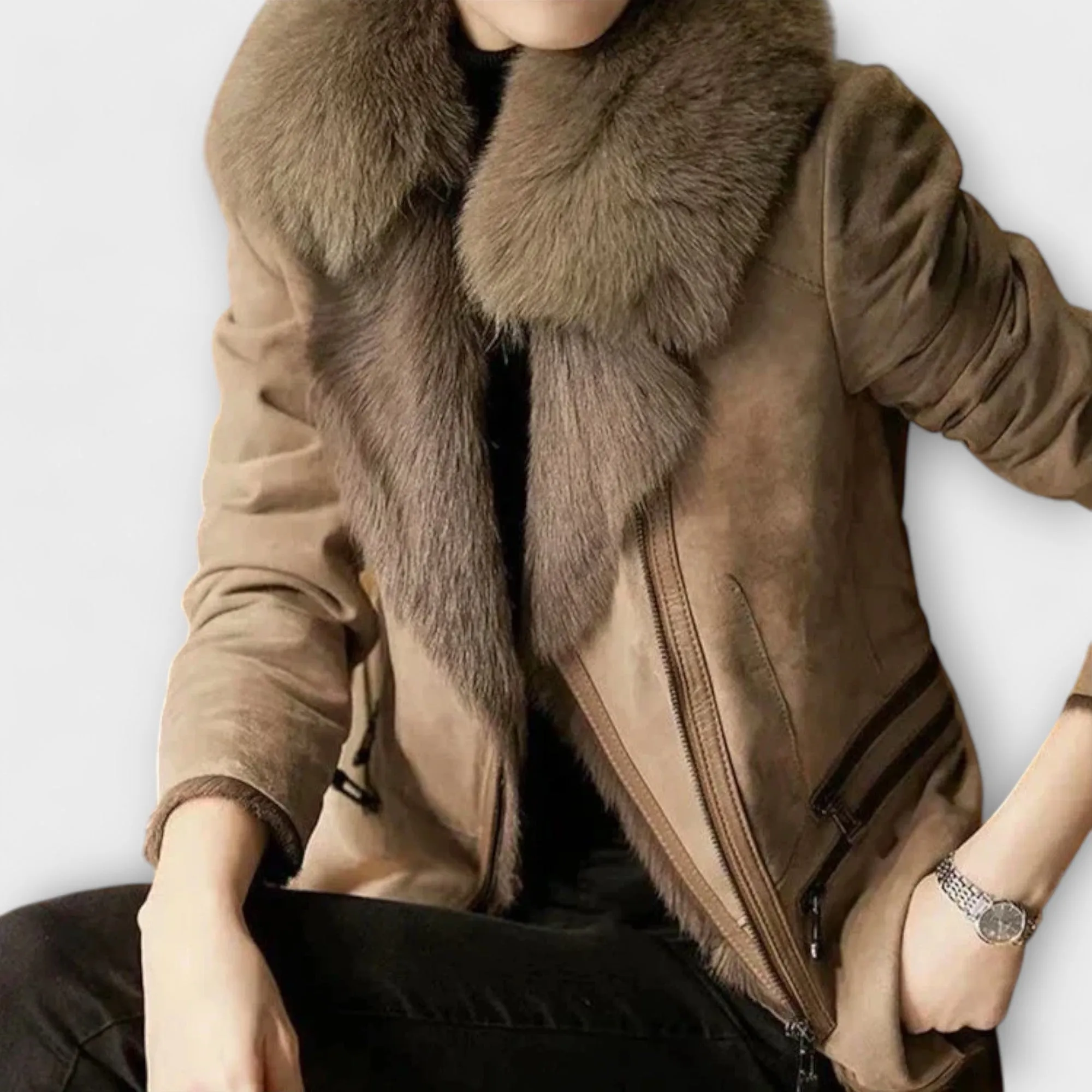 Leonora Shearling Jacket with Fur Collar