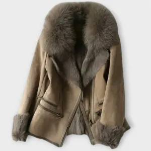 Leonora Shearling Jacket with Fur Collar