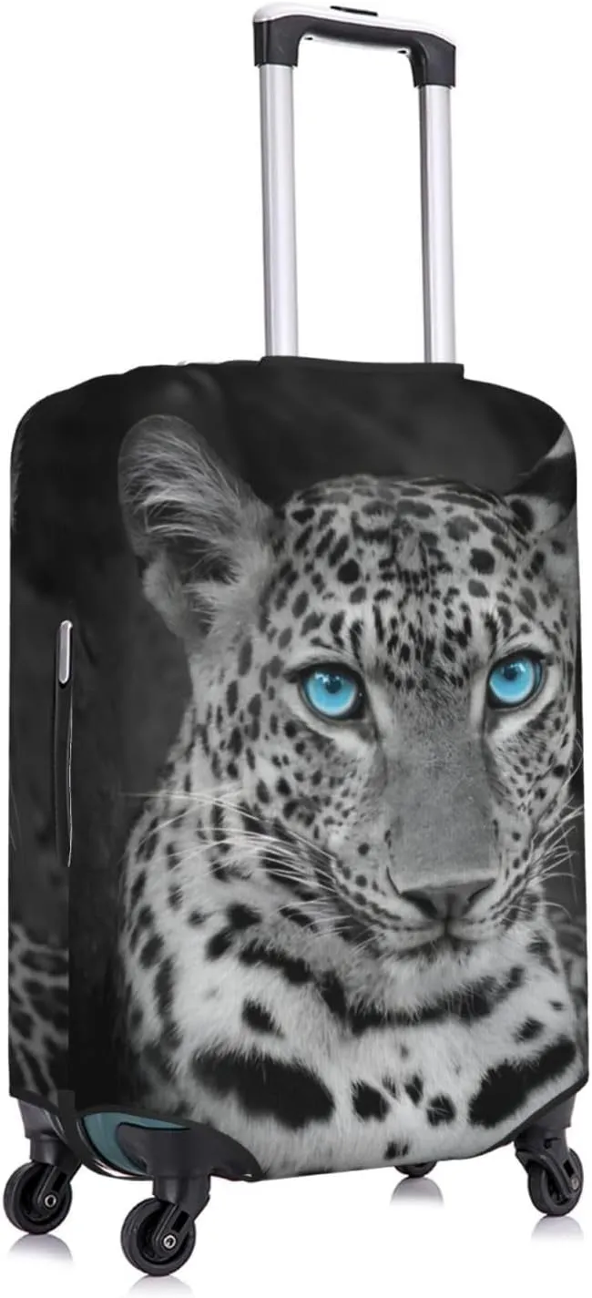 Leopard Portrait Travel Luggage Cover Fits 18-32 Inch Luggage, Elastic Suitcase Cover Protector with Concealed Zipper for Wheeled Suitcase Tsa Approved