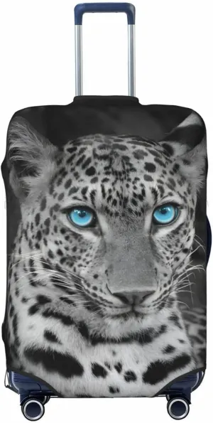 Leopard Portrait Travel Luggage Cover Fits 18-32 Inch Luggage, Elastic Suitcase Cover Protector with Concealed Zipper for Wheeled Suitcase Tsa Approved