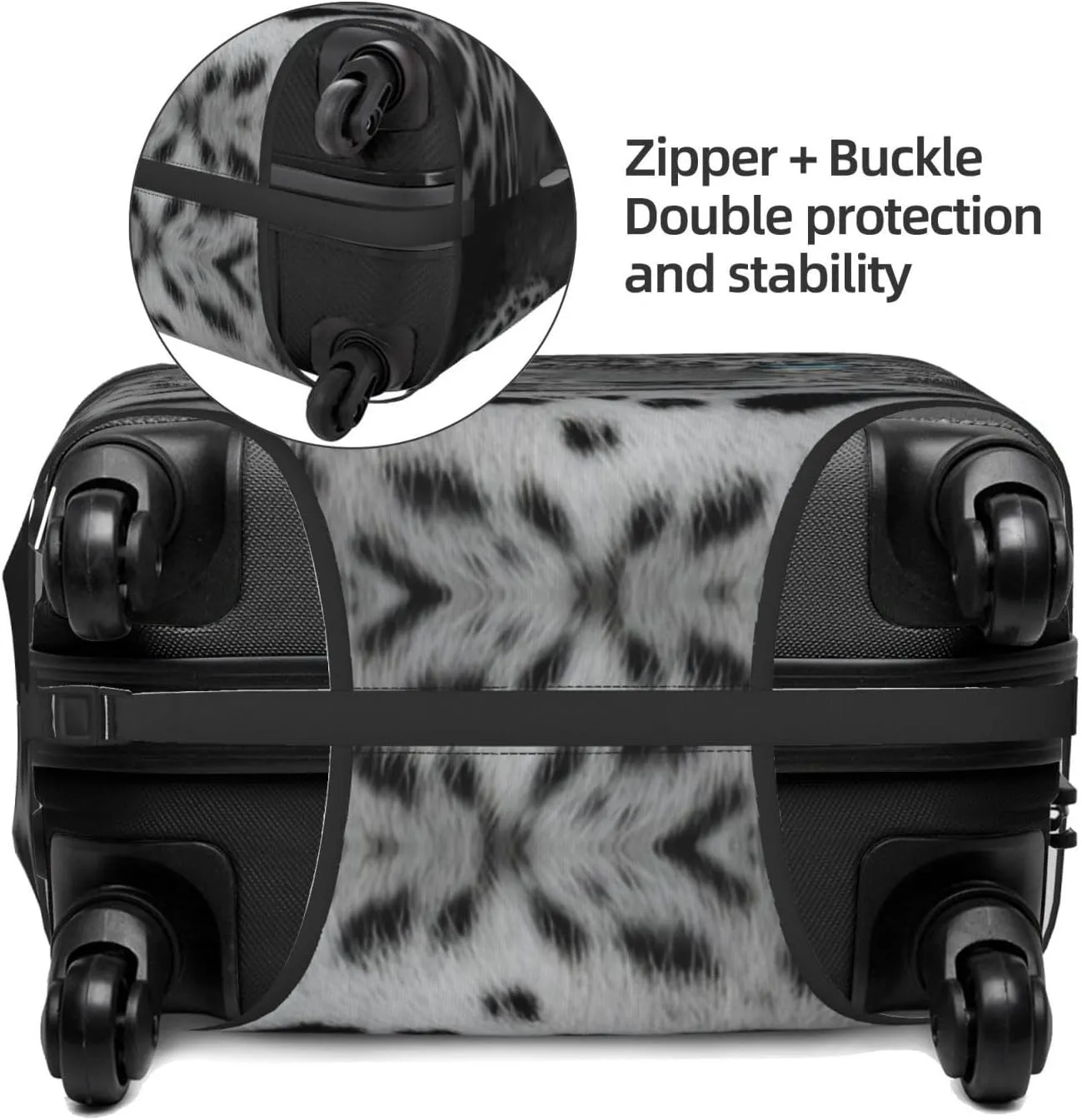Leopard Portrait Travel Luggage Cover Fits 18-32 Inch Luggage, Elastic Suitcase Cover Protector with Concealed Zipper for Wheeled Suitcase Tsa Approved