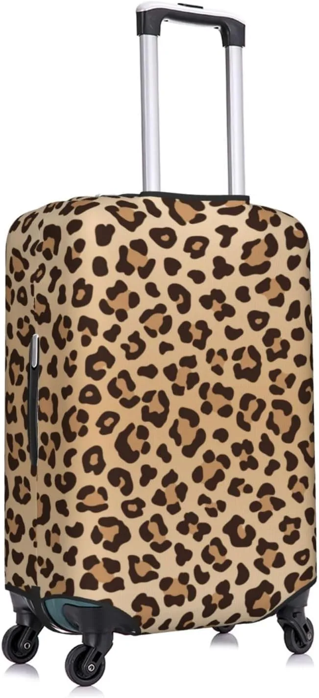 Leopard Print Luggage Suitcase Covers Elastic Washable Luggage Protector Travel Suitcase Protective Cover For Kid And Adult, M (Fit 22-24 Inch Luggage)