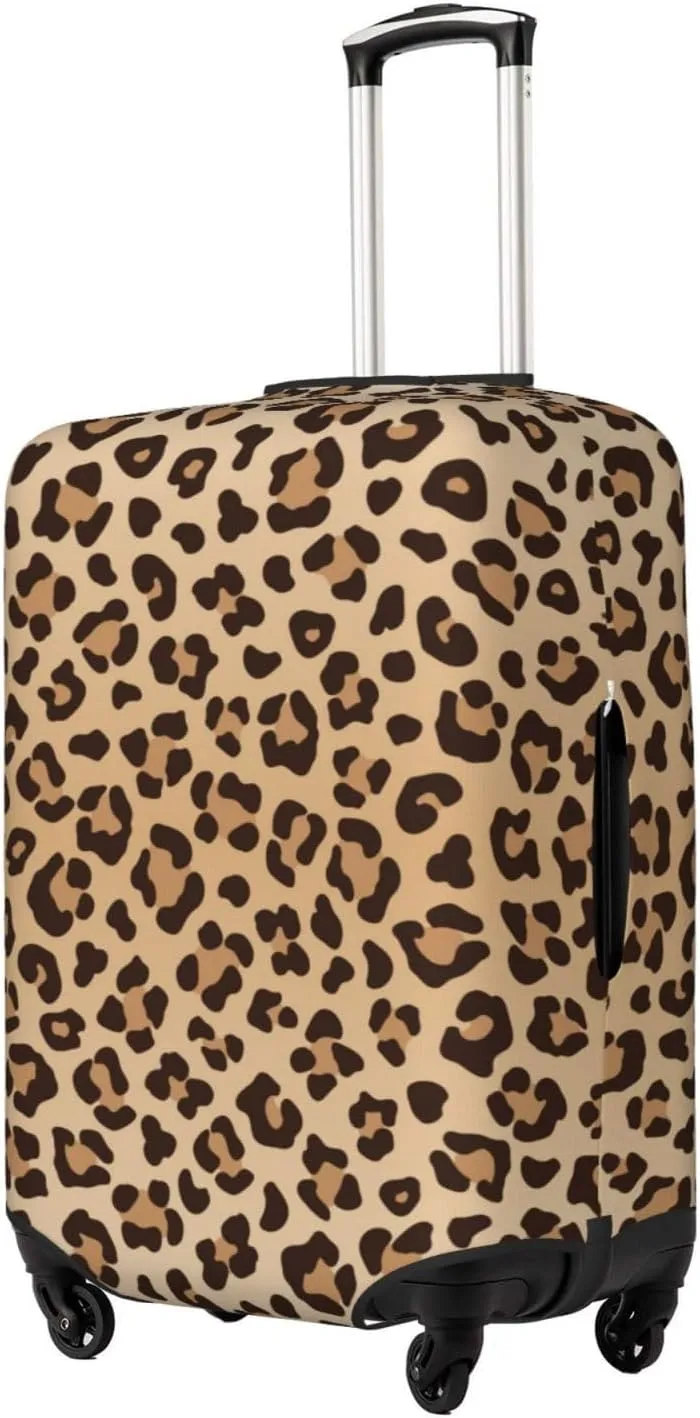 Leopard Print Luggage Suitcase Covers Elastic Washable Luggage Protector Travel Suitcase Protective Cover For Kid And Adult, M (Fit 22-24 Inch Luggage)