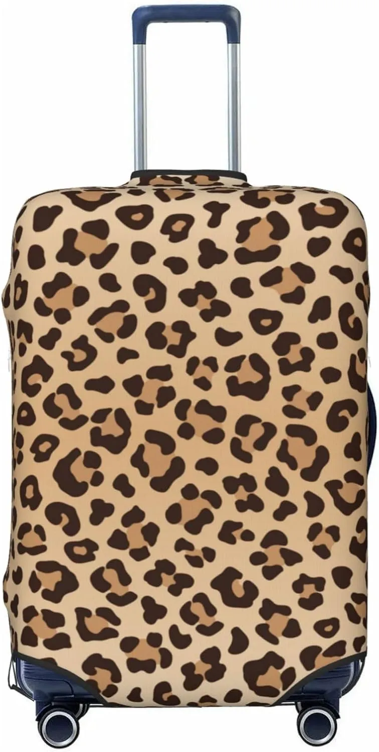 Leopard Print Luggage Suitcase Covers Elastic Washable Luggage Protector Travel Suitcase Protective Cover For Kid And Adult, M (Fit 22-24 Inch Luggage)