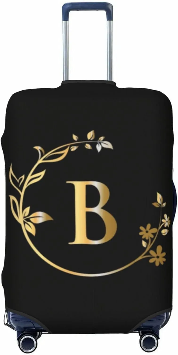 Letter B Luggage Cover Fits 18-32 Inch Suitcase, Washable Elastic Suitcase Cover Protector with Concealed Zipper for Wheeled Suitcase Travel Accessories LC522