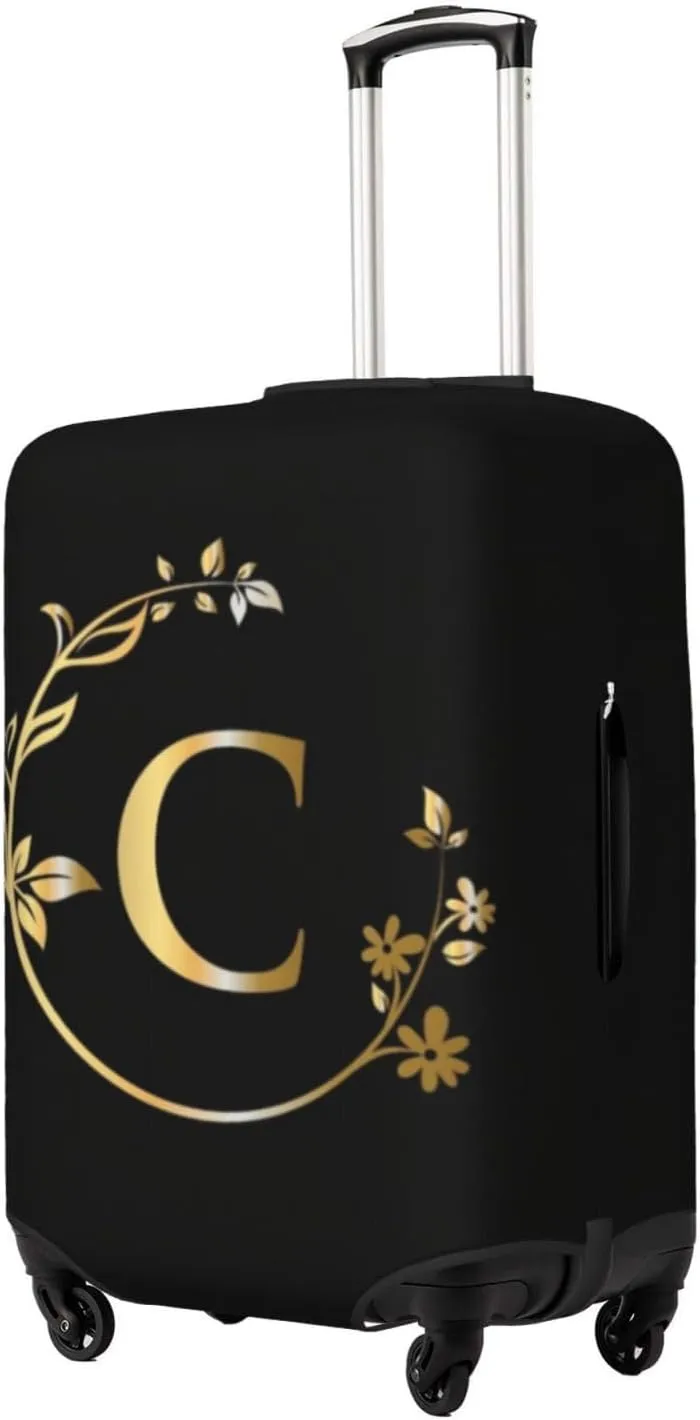 Letter C Luggage Cover Fits 18-32 Inch Suitcase, Washable Elastic Suitcase Cover Protector with Concealed Zipper for Wheeled Suitcase Travel Accessories LC526
