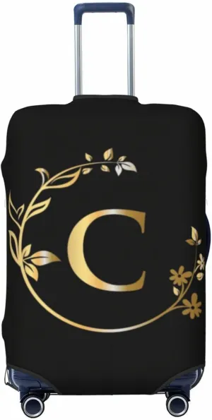 Letter C Luggage Cover Fits 18-32 Inch Suitcase Washable Elastic with Concealed Zipper for Travel Accessories LCC526