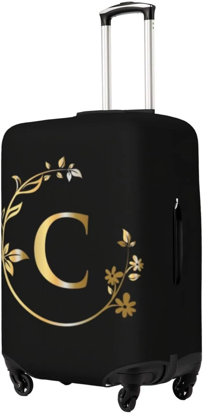 Letter C Luggage Cover Fits 18-32 Inch Suitcase Washable Elastic with Concealed Zipper for Travel Accessories LCC526