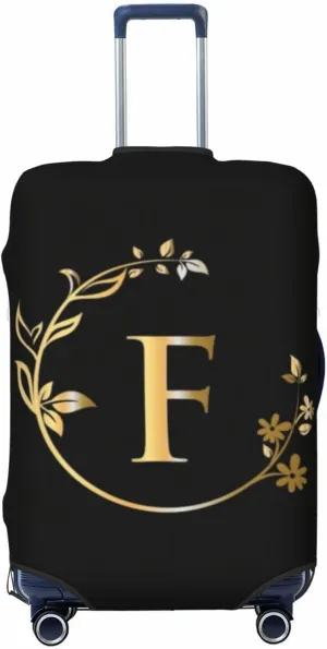 Letter F Luggage Cover Fits 18-32 Inch Suitcase, Washable Elastic Suitcase Cover Protector with Concealed Zipper for Wheeled Suitcase Travel Accessories LC538
