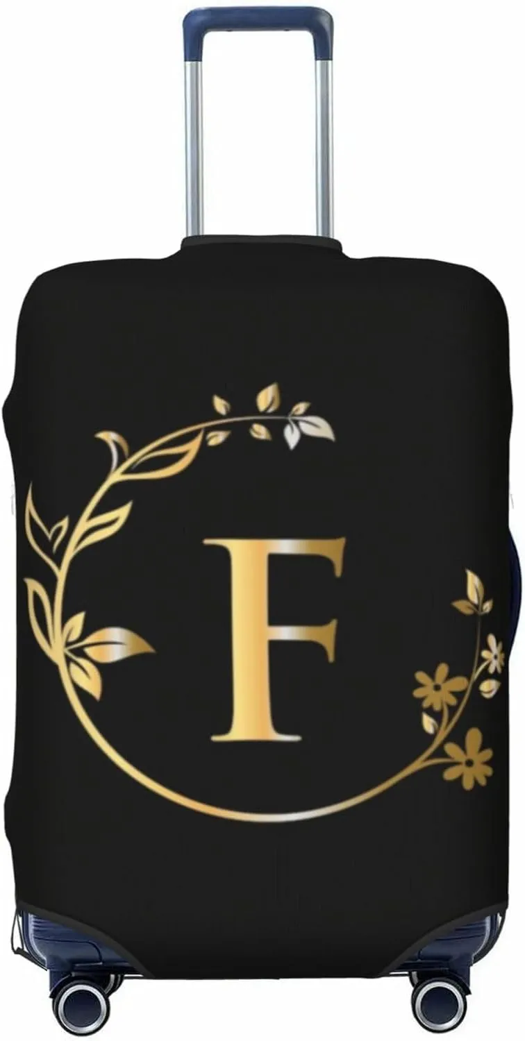 Letter F Luggage Cover Fits 18-32 Inch Suitcase, Washable Elastic Suitcase Cover Protector with Concealed Zipper for Wheeled Suitcase Travel Accessories LC538