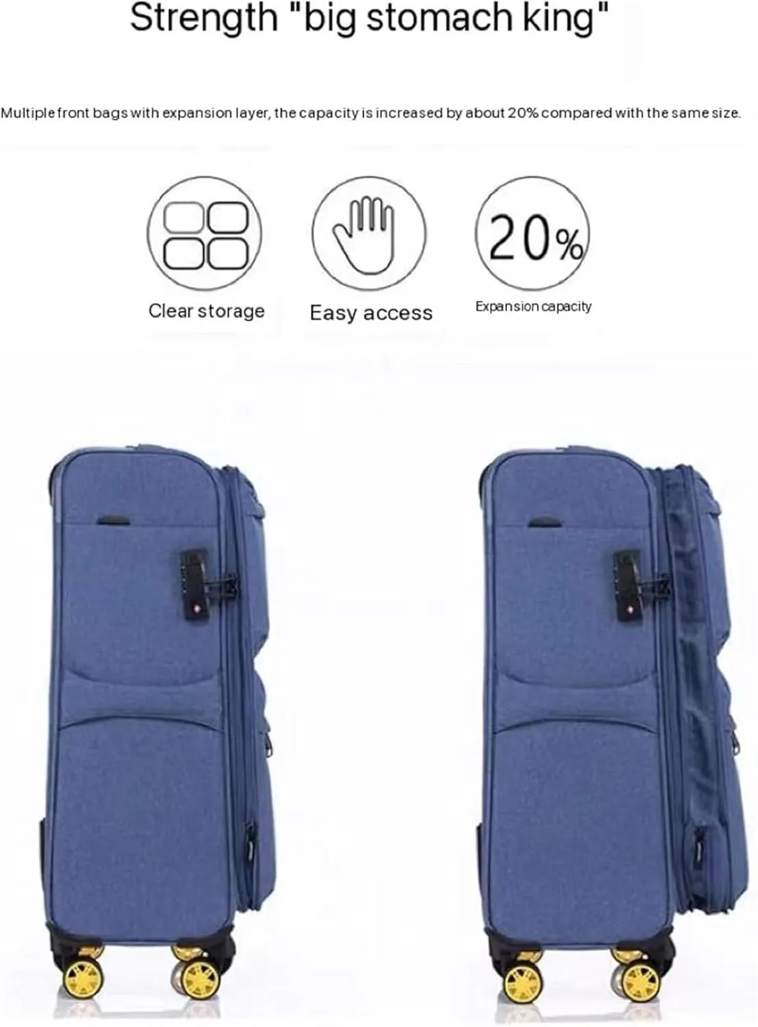 Lightweight Suitcases Expandable Rolling Upright Luggage, 2-Piece Set,Spinner Wheels,TSA Lock for Travel Suitcase Trolley