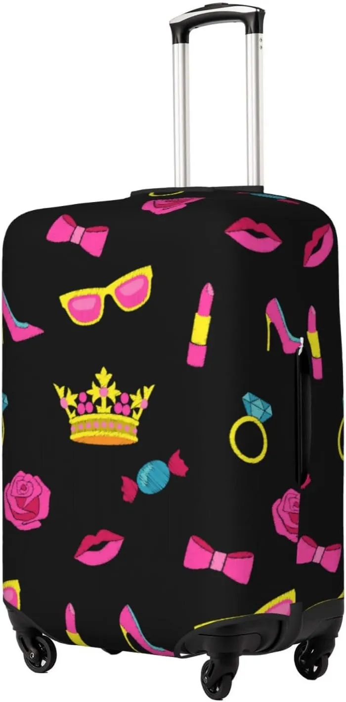 Lipstick Lips Rose Elastic Suitcase Cover Scratch Resistant Luggage Case Travel Luggage Protector for Men Women L 25-28 inch