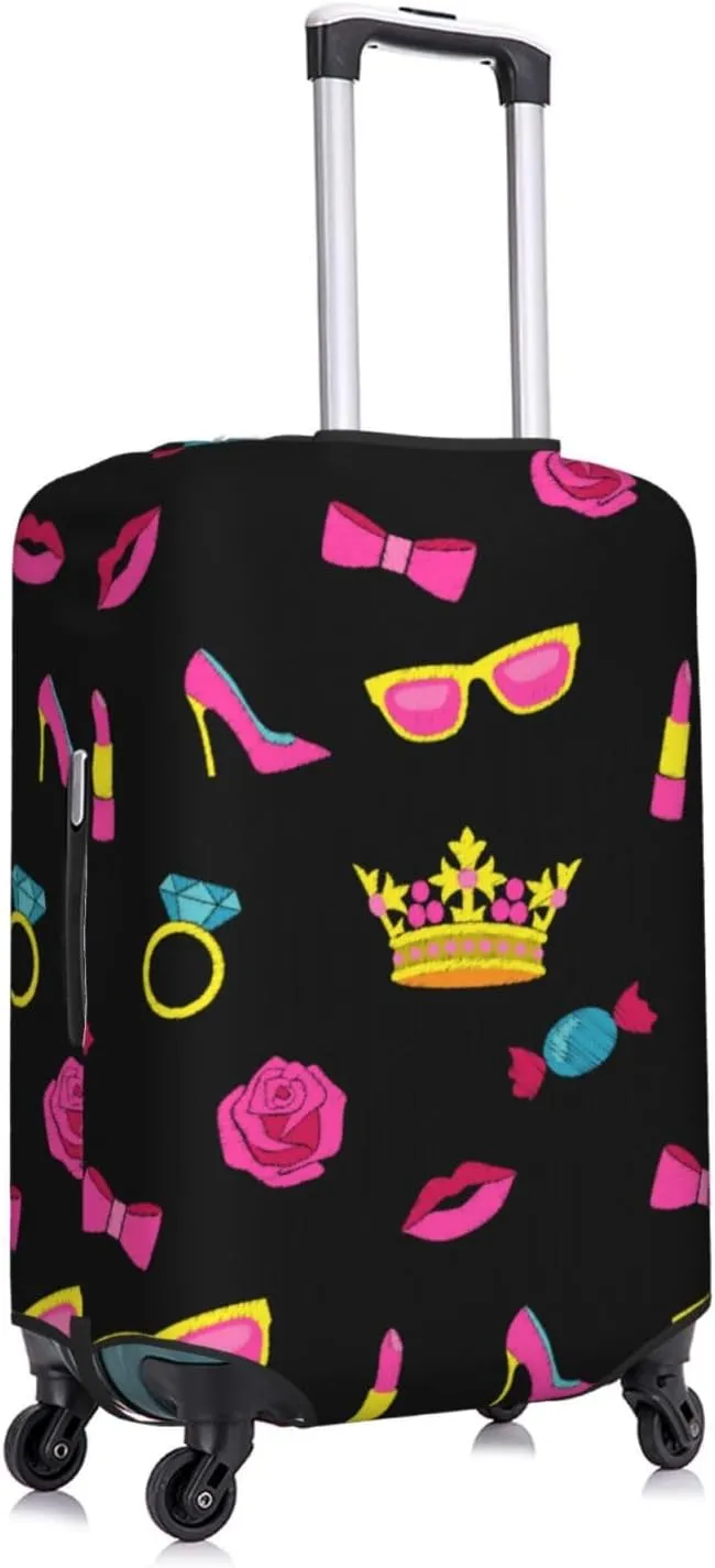 Lipstick Lips Rose Elastic Suitcase Cover Scratch Resistant Luggage Case Travel Luggage Protector for Men Women L 25-28 inch