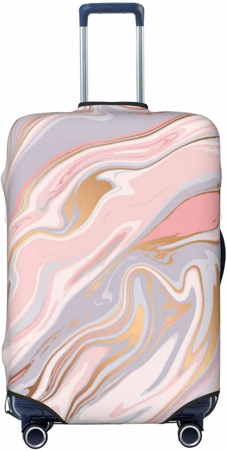 Liquid Marble Texture Luggage Suitcase Covers Elastic Washable Luggage Protector Travel Suitcase Protective Cover For Kid And Adult, L (Fit 25-28 Inch Luggage)