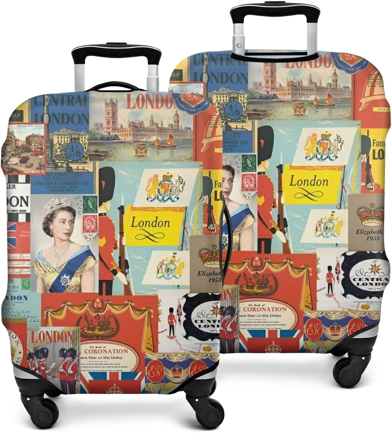 London queen Luggage Protective Cover Royal london pattern Suitcase Cover Fit 22-24 Inch Luggage