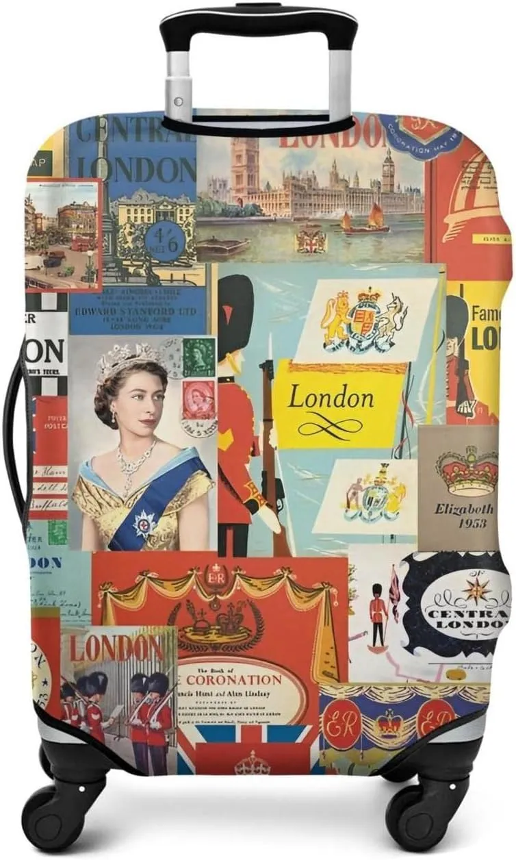 London queen Luggage Protective Cover Royal london pattern Suitcase Cover Fit 22-24 Inch Luggage