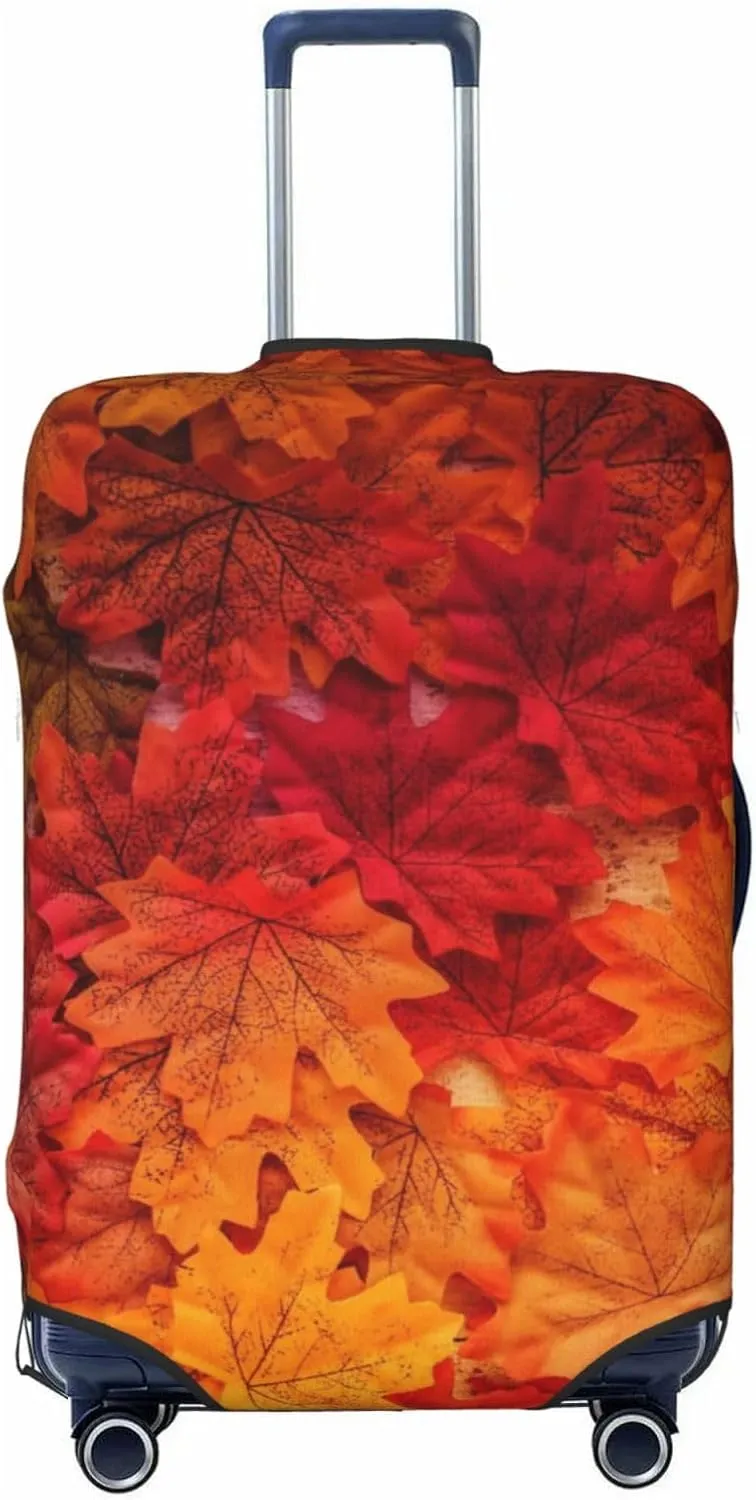 Luggage Cover Elastic Suitcase Cover Protector Washable Covers Fit 18-32 Inch Luggage-Autumn Leaf