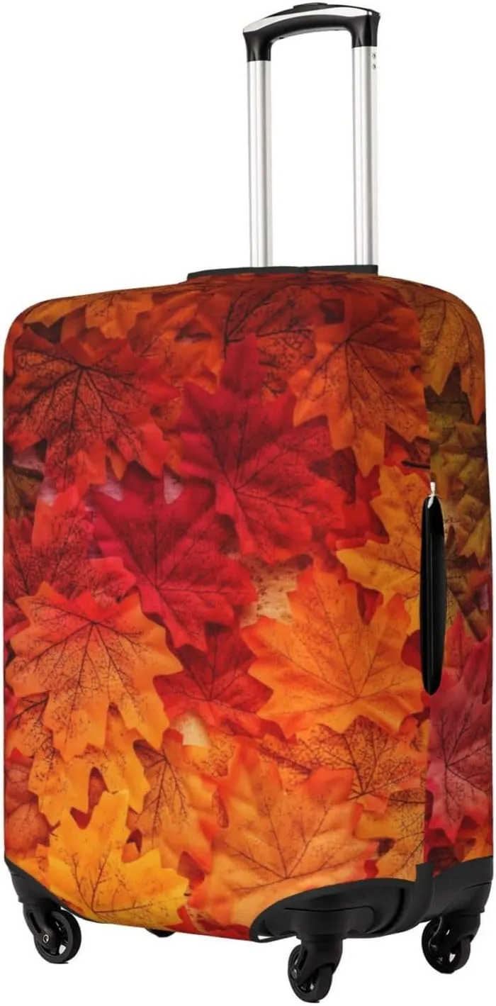 Luggage Cover Elastic Suitcase Cover Protector Washable Covers Fit 18-32 Inch Luggage-Autumn Leaf
