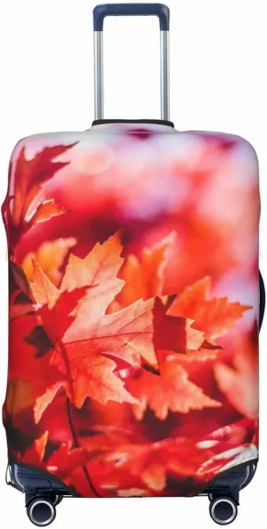 Luggage Cover Elastic Suitcase Cover Protector Washable Covers Fit 18-32 Inch Luggage-Autumn Maple Leaves