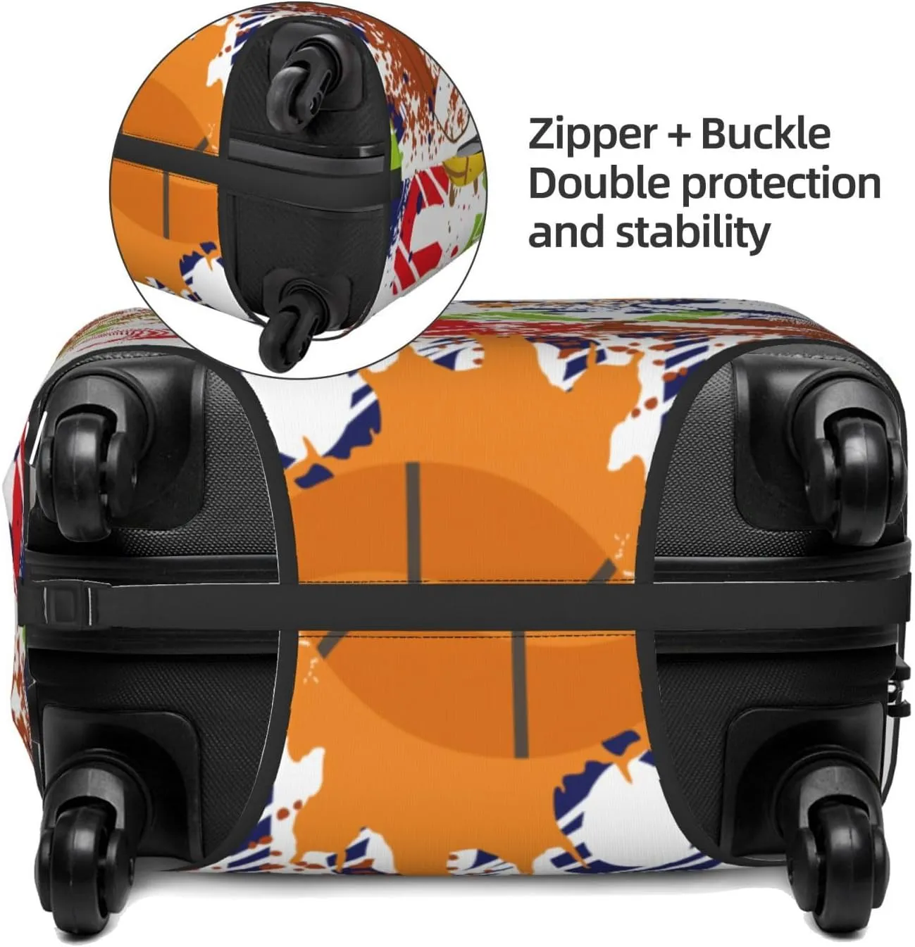 Luggage Cover Elastic Suitcase Cover Protector Washable Covers Fit 18-32 Inch Luggage-Balls