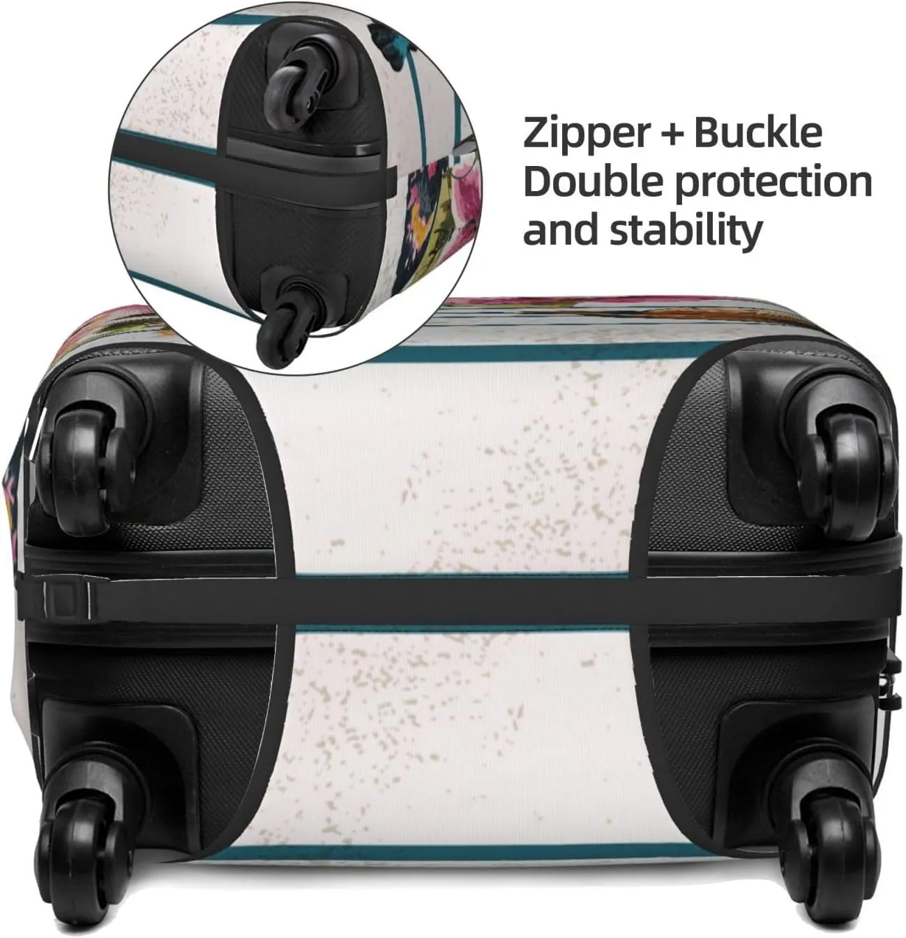 Luggage Cover Elastic Suitcase Cover Protector Washable Covers Fit 18-32 Inch Luggage-Bird And Floral