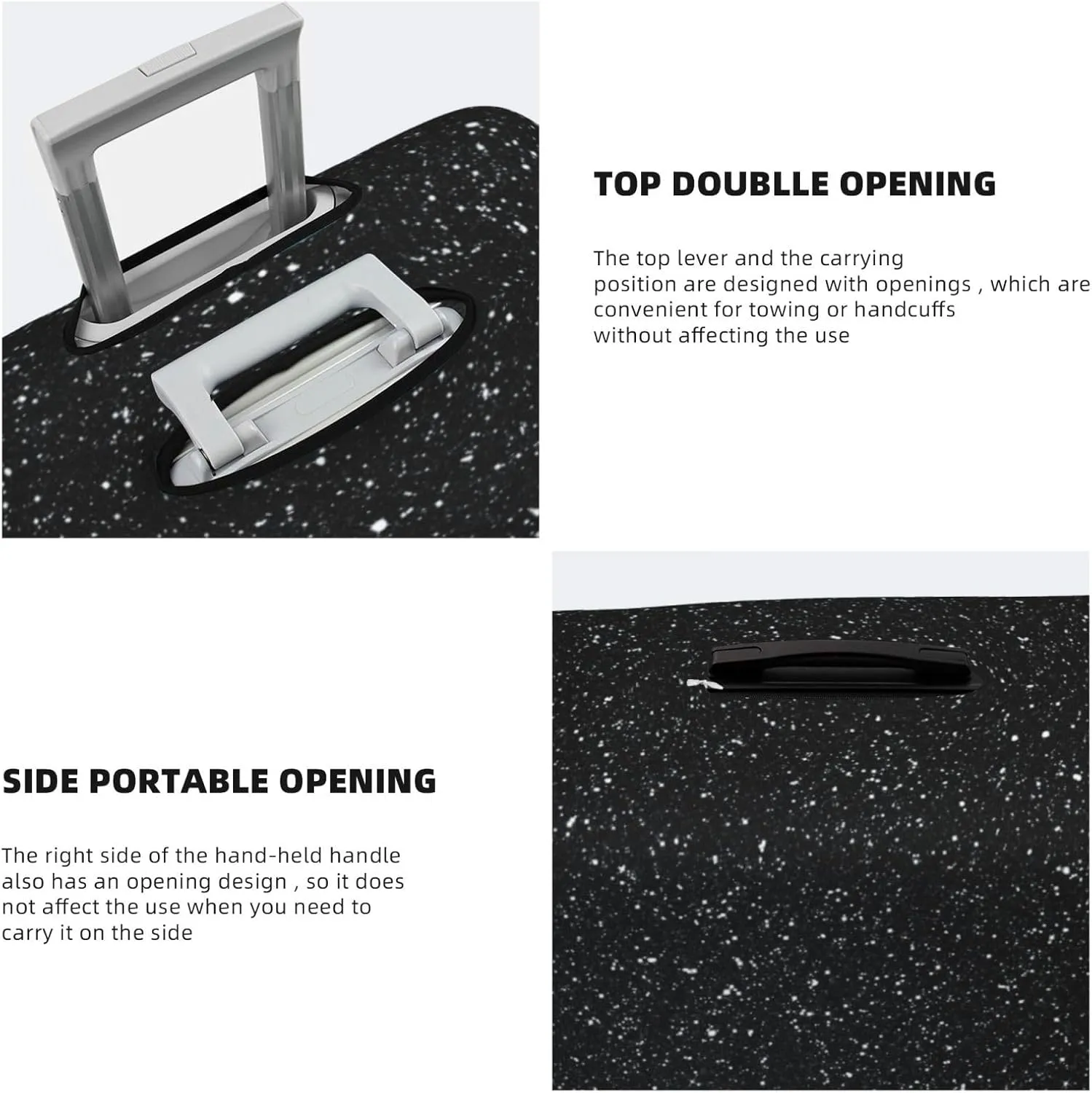 Luggage Cover Elastic Suitcase Cover Protector Washable Covers Fit 18-32 Inch Luggage-Black Glitter