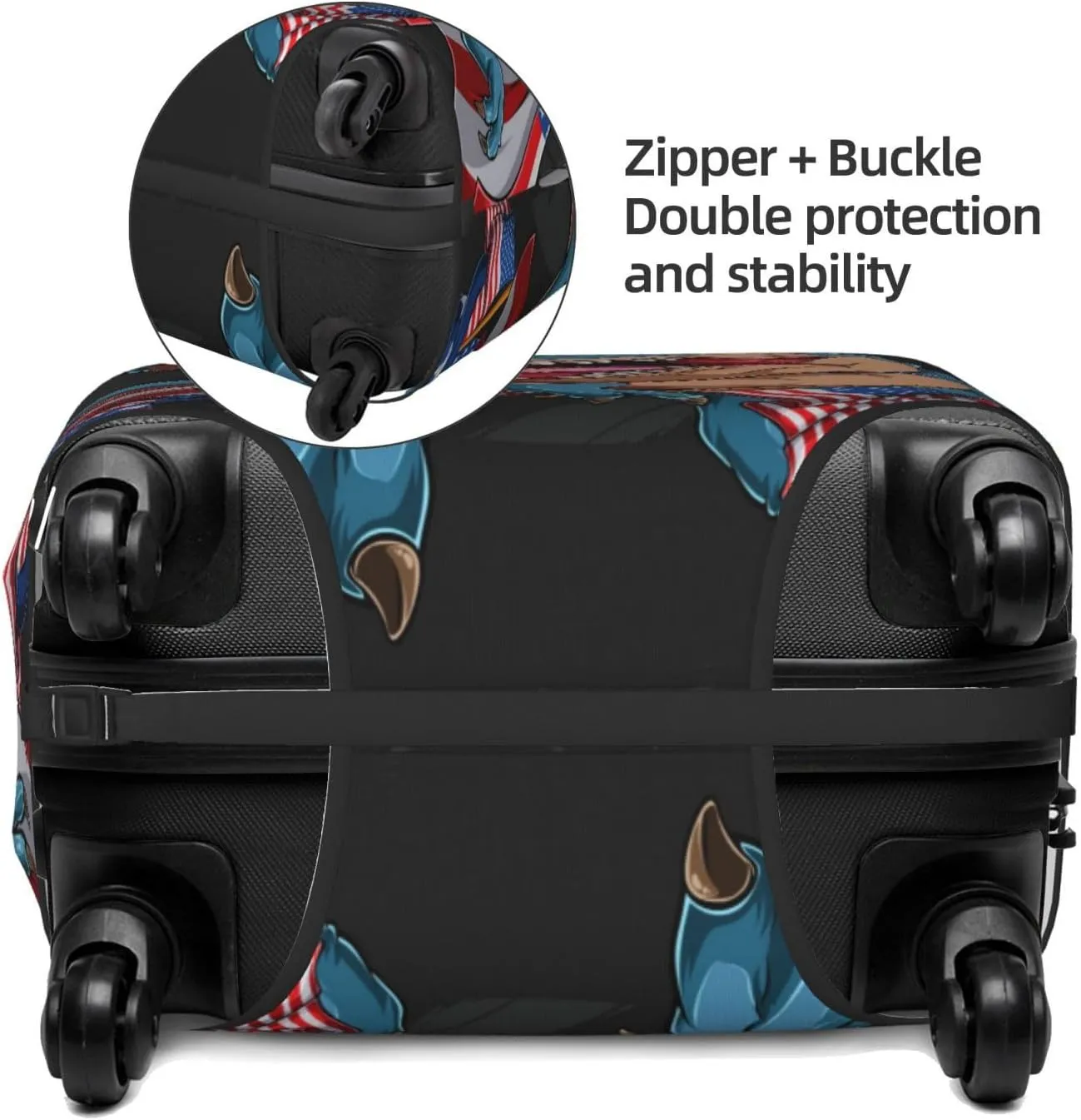 Luggage Cover Elastic Suitcase Cover Protector Washable Covers Fit 18-32 Inch Luggage-Blue Dinosaur