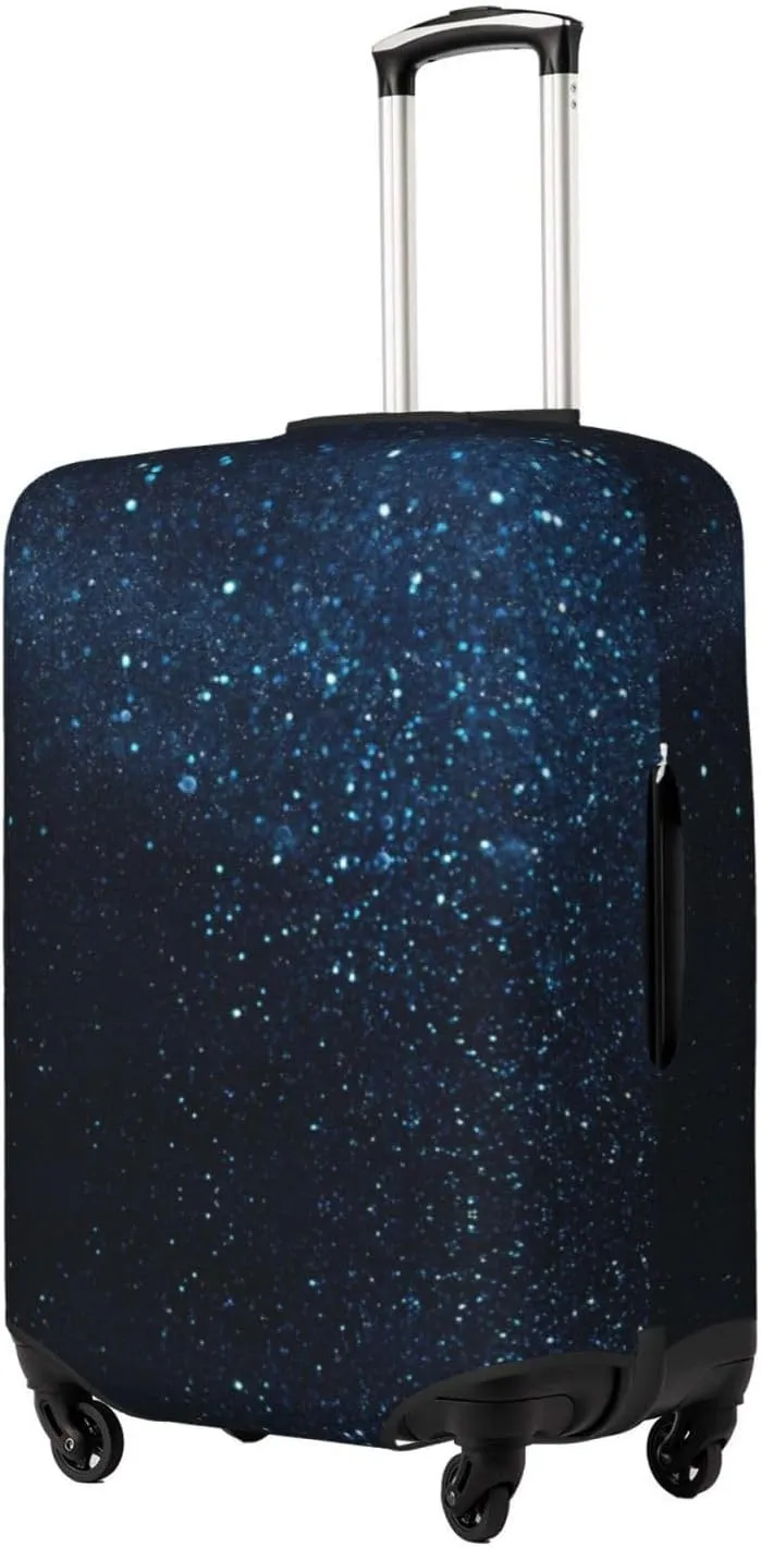 Luggage Cover Elastic Suitcase Cover Protector Washable Covers Fit 18-32 Inch Luggage-Blue Glitter Retro