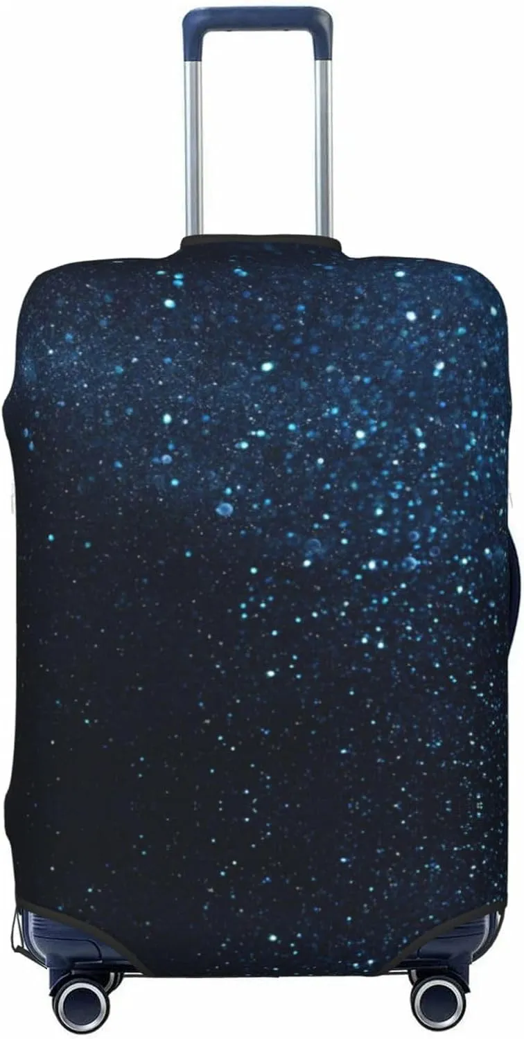 Luggage Cover Elastic Suitcase Cover Protector Washable Covers Fit 18-32 Inch Luggage-Blue Glitter Retro