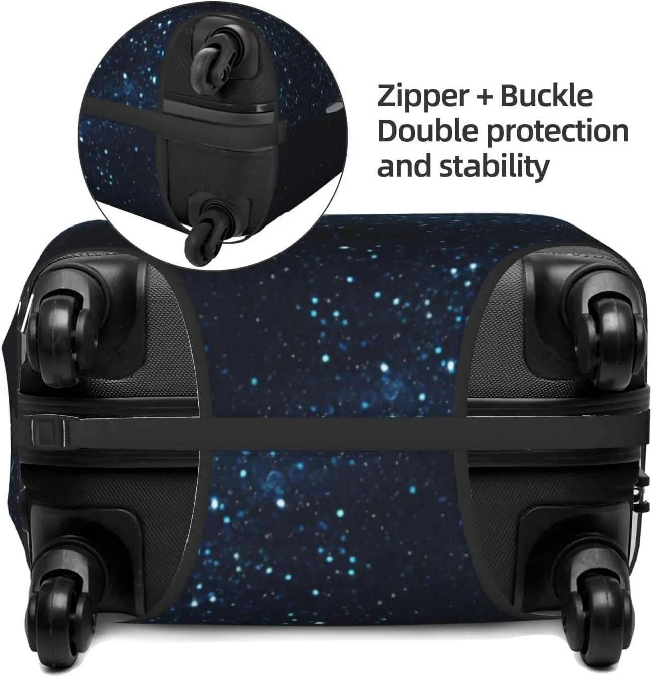 Luggage Cover Elastic Suitcase Cover Protector Washable Covers Fit 18-32 Inch Luggage-Blue Glitter Retro