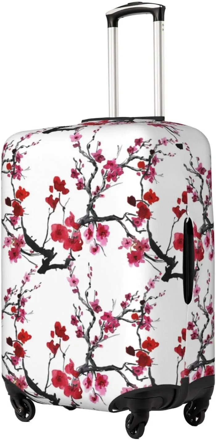 Luggage Cover Elastic Suitcase Cover Protector Washable Covers Fit 18-32 Inch Luggage-Cherry Blossoms
